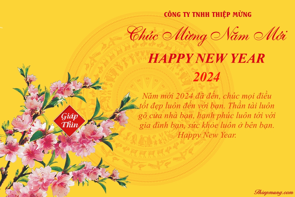 Thiệp chúc tết 2024 - Tổng hợp hình ảnh thiệp tết nguyên đán Giáp Thìn ý nghĩa